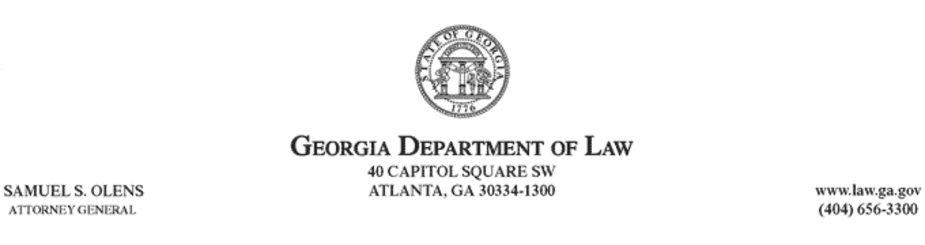 Georgia Department of Law, from the office of Samuel S. Olens, Attorney General
